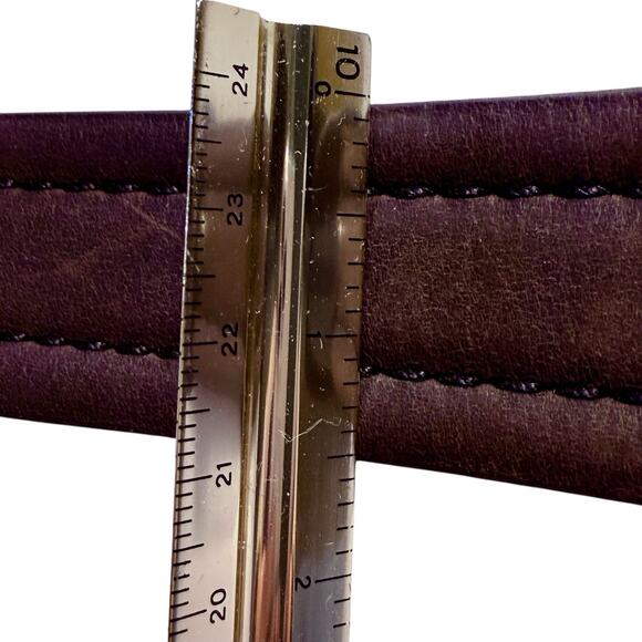 Overland Mens USA Bison Leather Belt Brown 40 Silver Tone Interchange Buckle - Picture 10 of 16